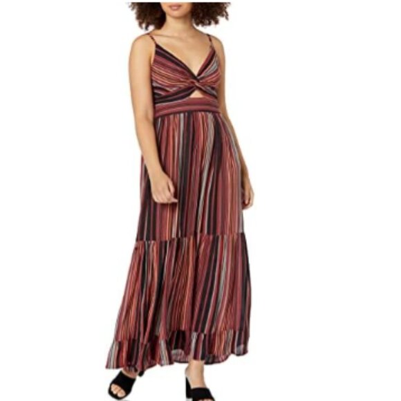 Angie Dress Women’s Large Peek-a-Boo Tiered Maxi Boho Cottagecore - Picture 4 of 14